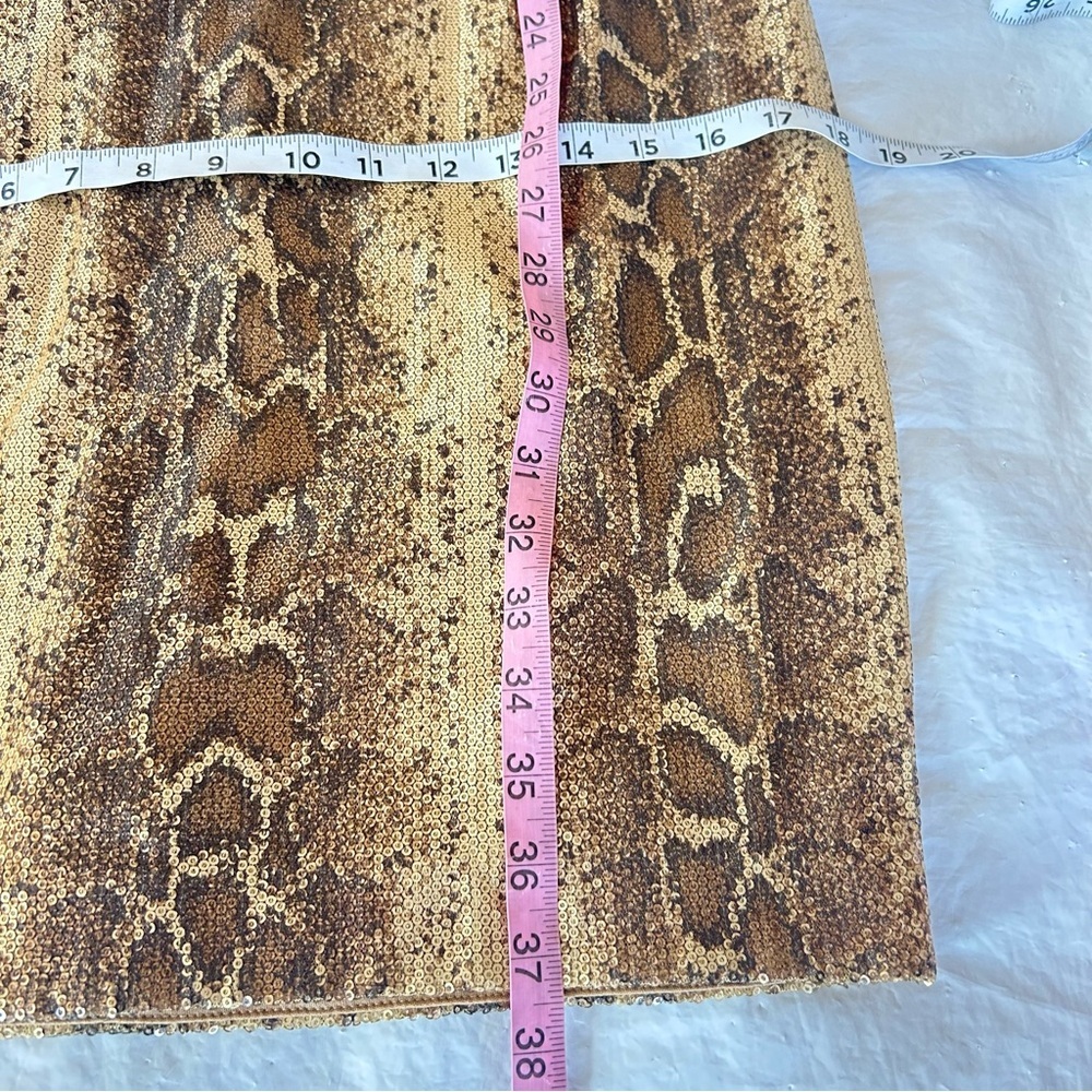 Cache Python Sequins Gold Sleeveless Knee Length … - image 8